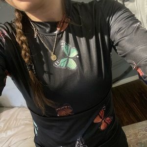 Long sleeve butterfly shirt
